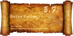 Balta Fatime névjegykártya
